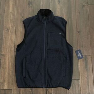 Chaps Navy Knit Full Zip Mock Neck Vest M NWT